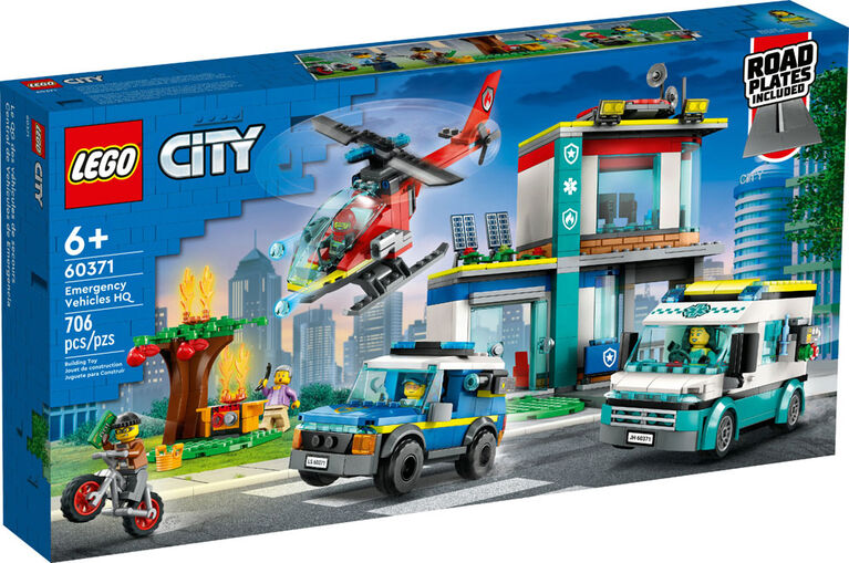 LEGO City Emergency Vehicles HQ 60371 Building Toy Set (706 Pieces)