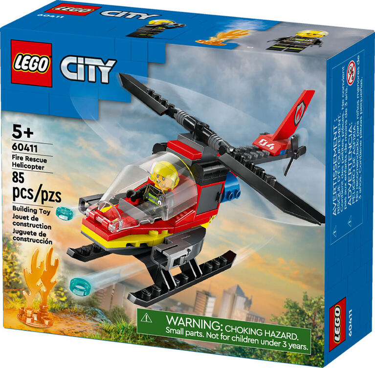 Ensemble de construction LEGO City L'hélicoptère de sauvetage des pompiers 60411