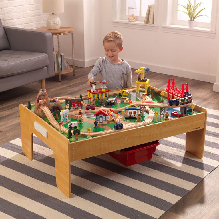 Adventure Town Railway Train Set & Table with EZ Kraft Assembly Toys