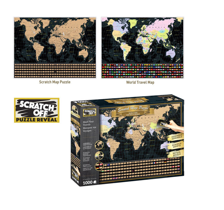 Scratch OFF Travel Puzzle : USA Travel Map, 1000 Pieces, 4D Cityscape Inc.