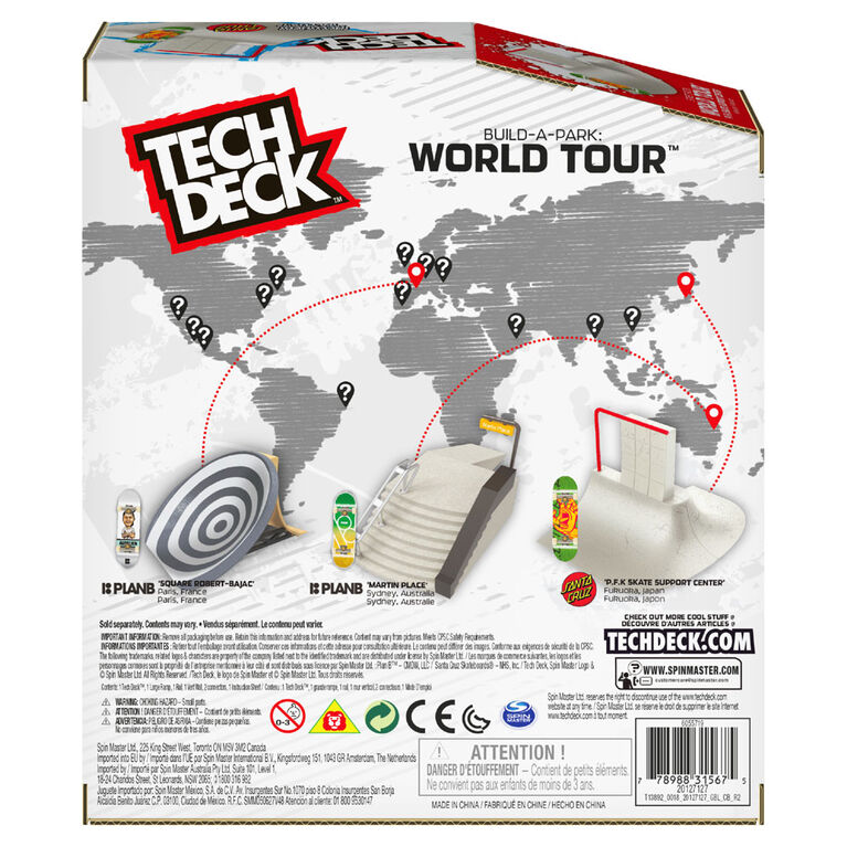 Tech Deck, Build-A-Park World Tour, P.F.K Skate Support Center, Ramp Set with Signature Fingerboard