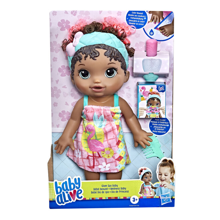 Baby Alive poupée Bébé beauté 31,5 cm à baigner, thème flamant rose