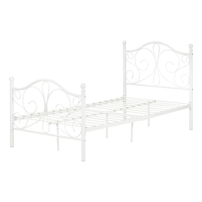 Summer Breeze Lit de métal plateforme complet Simple Blanc solide