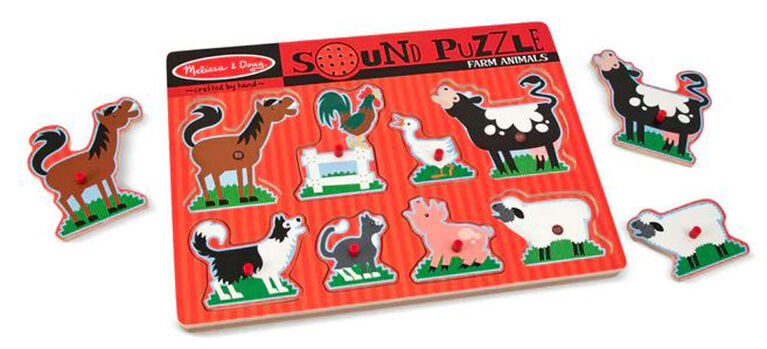 Melissa & Doug - Puzzle-Son-Asst Ferme, Zoo, Véhicules