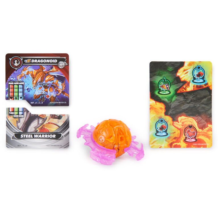 Bakugan Brawl Zone Compact Playset with Special Attack Dragonoid, Customizable Action Figure, Trading Cards