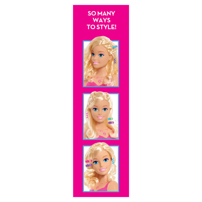 Barbie Fashionistas 8-Inch Styling Head, Blonde, 20 Pieces Include Styling Accessories, Hair Styling for Kids