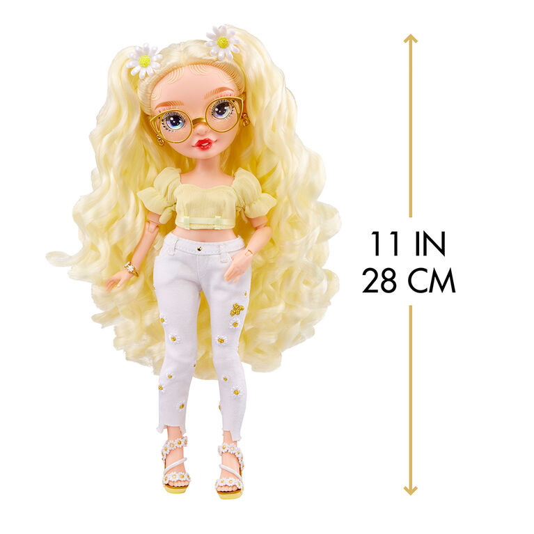 Rainbow High Delilah Fields- Buttercup Yellow Fashion Doll with Albinism and Glasses