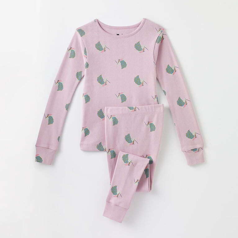 pyjama deux pièces à manches longues imprimé violet pâle RISE Little Earthling