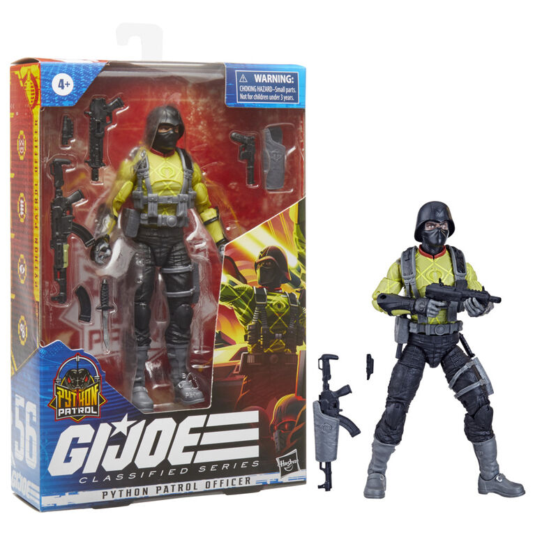 G.I. Joe Classified Series Python Patrol Officer Action Figure 56 Collectible Toy, Accessories, Custom Package Art