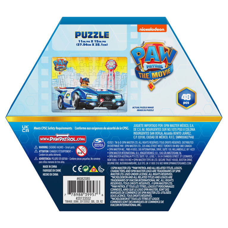 La Pat' Patrouille : Le Film, Puzzle de 48 pièces, pour les enfants à partir de 4 ans, Chase