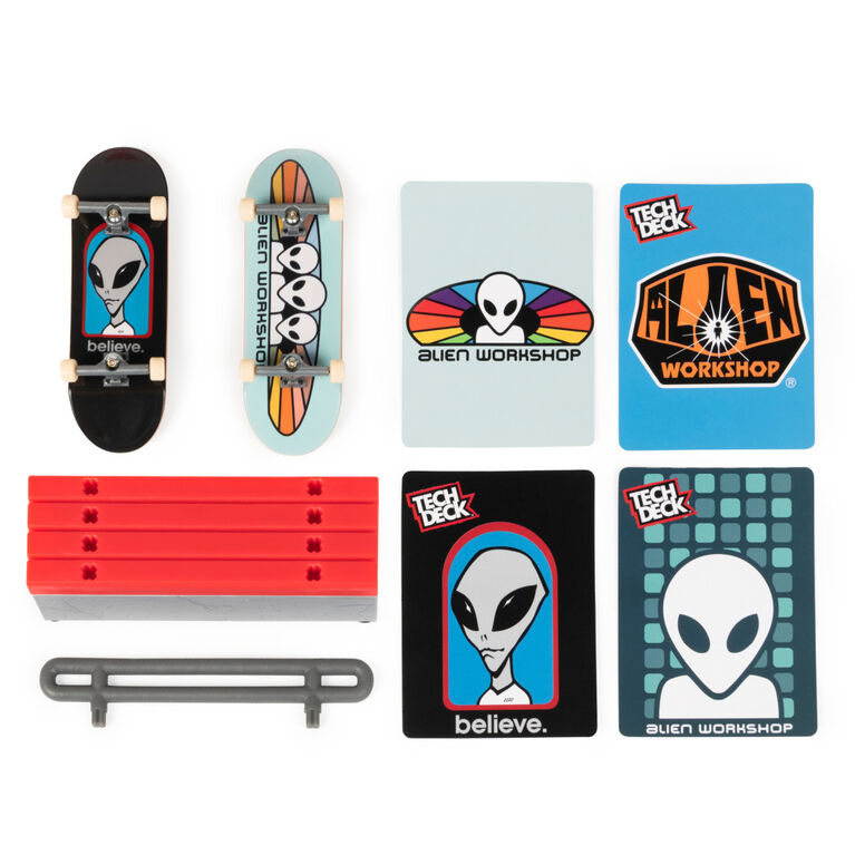 Tech Deck, Alien Workshop Versus Series, Coffret de 2 fingerboards à collectionner et obstacle