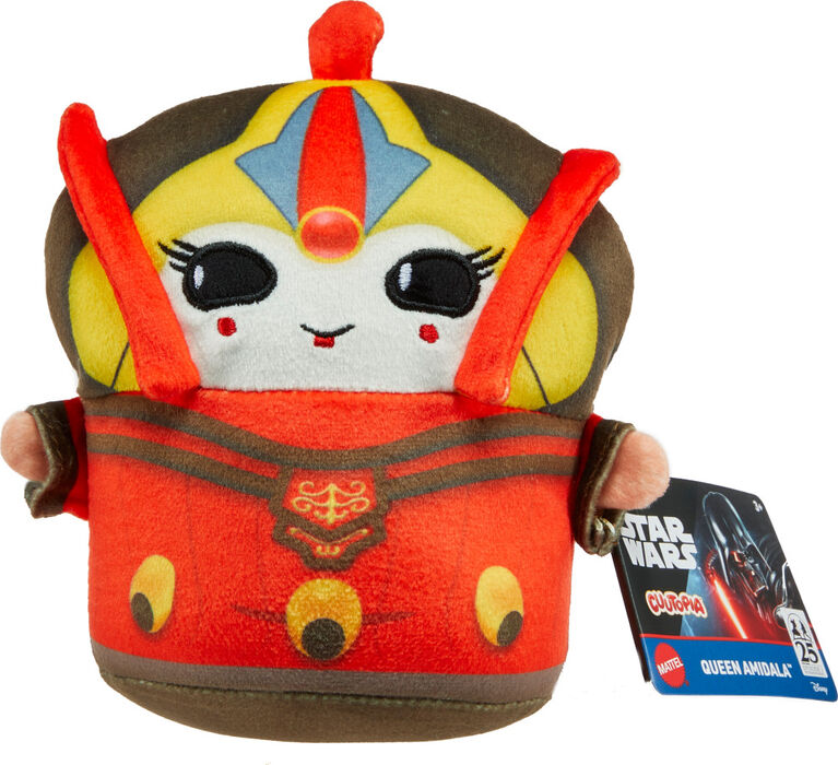 Star Wars Cuutopia Queen Amidala Plush Toy, 7-inch Small Soft Rounded Pillow Doll