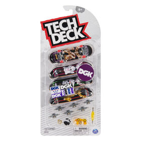 Tech Deck, Ultra DLX Fingerboard 4-Pack, DGK Skateboards, Collectible and Customizable Mini Skateboards
