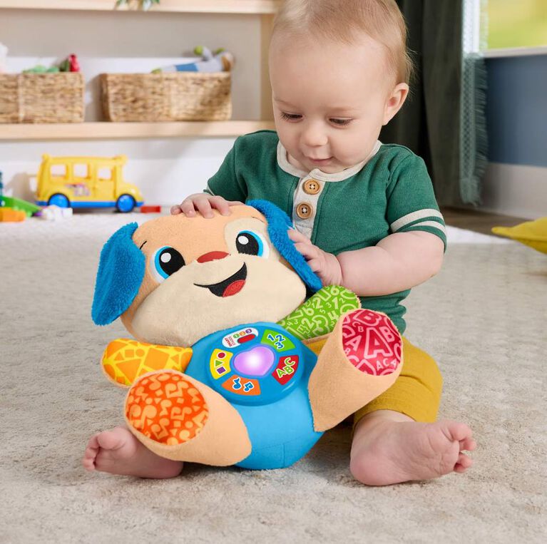 Fisher-Price Laugh & Learn Smart Stages Puppy Plush Baby Musical Learning Toy, Multilanguage Version