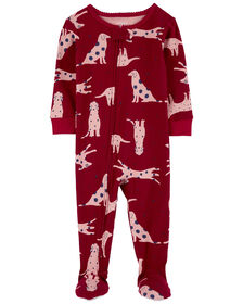 Carter's One Piece Dog 100% Snug Fit Cotton Footie Pajamas Red  2T