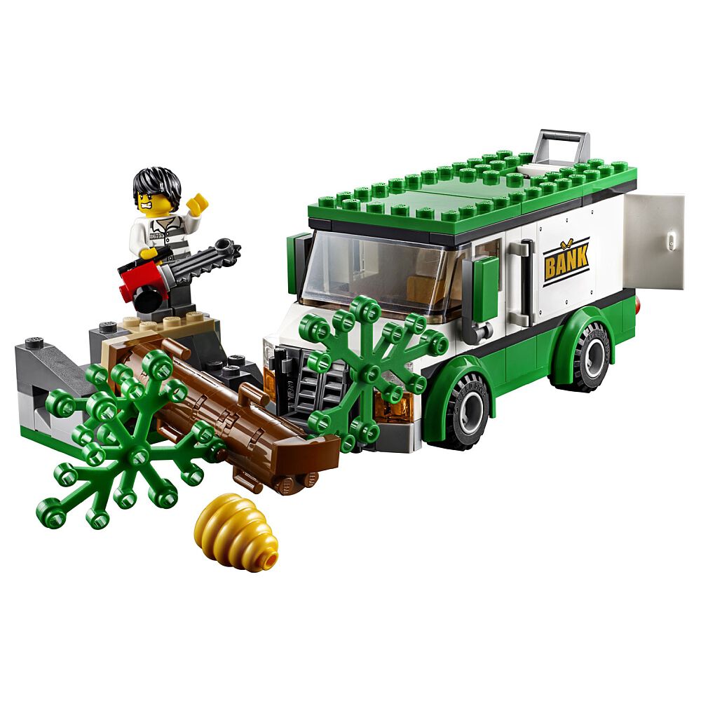 lego bulldozer bank heist