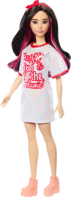 Barbie Fashionistas Doll #214, Black Wavy Hair with Twist 'n' Turn Dress & Accessories, 65th Anniversary