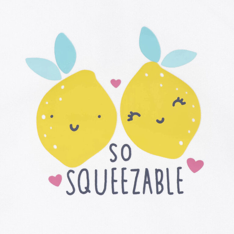 Gerber - 2-Piece Baby & Toddler Lemon Squeeze Rash Guard & Swim Bottoms Set - 2T