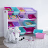 Toy Organizer with 16 Bins, White/Pinks