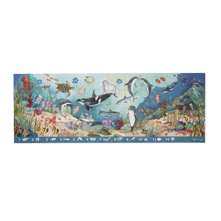 Melissa & Doug cherche et trouve sous les vagues le puzzle au sol - 48 pièces, plus de 121,92 cm de long - Édition anglaise