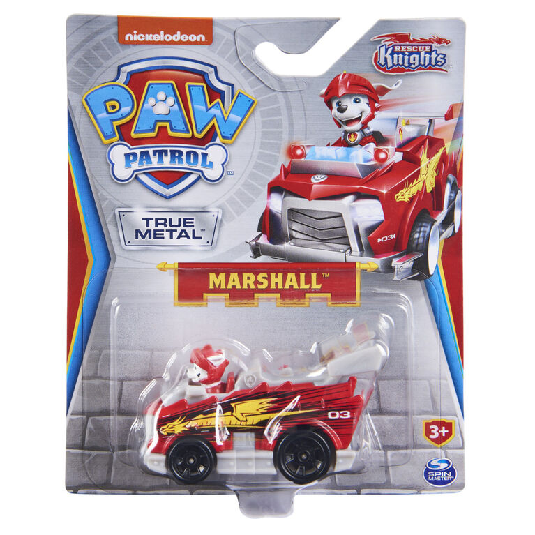 PAW Patrol, True Metal Marshall Collectible Die-Cast Toy Car, Rescue Knights Series 1:55 Scale