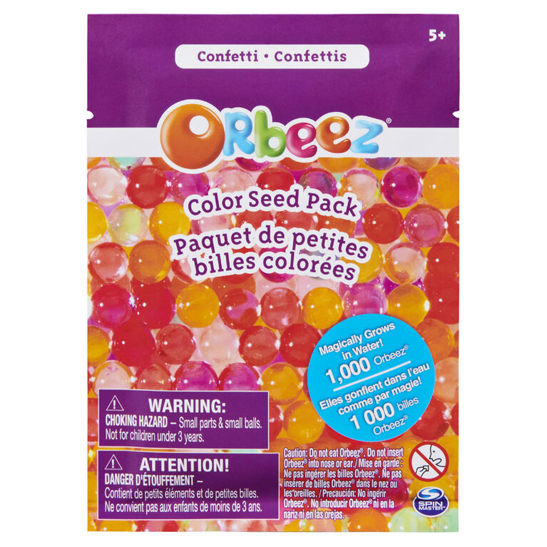 Orbeez, paquet de billes colorées Confettis contenant 1 000 petites billes Orbeez à faire gonfler