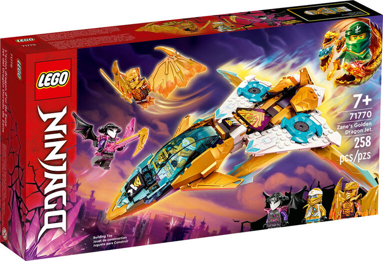 LEGO NINJAGO Zane's Golden Dragon Jet 71770 Building Kit (258 Pieces)