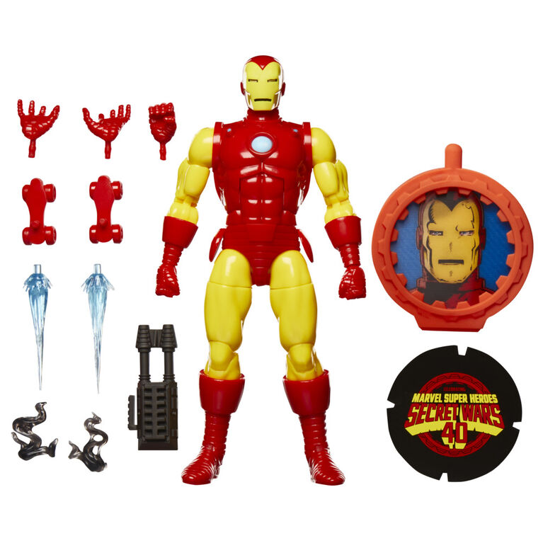Marvel Legends Series Iron Man, Avengers Retro Marvel Comics Secret Wars Collectible 6 Inch Action Figure