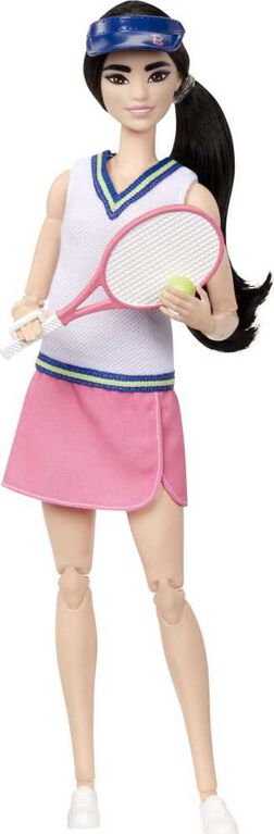 Barbie Made to Move Basketball Player Doll & Accessories, Brunette Doll Wearing Uniform with Ball