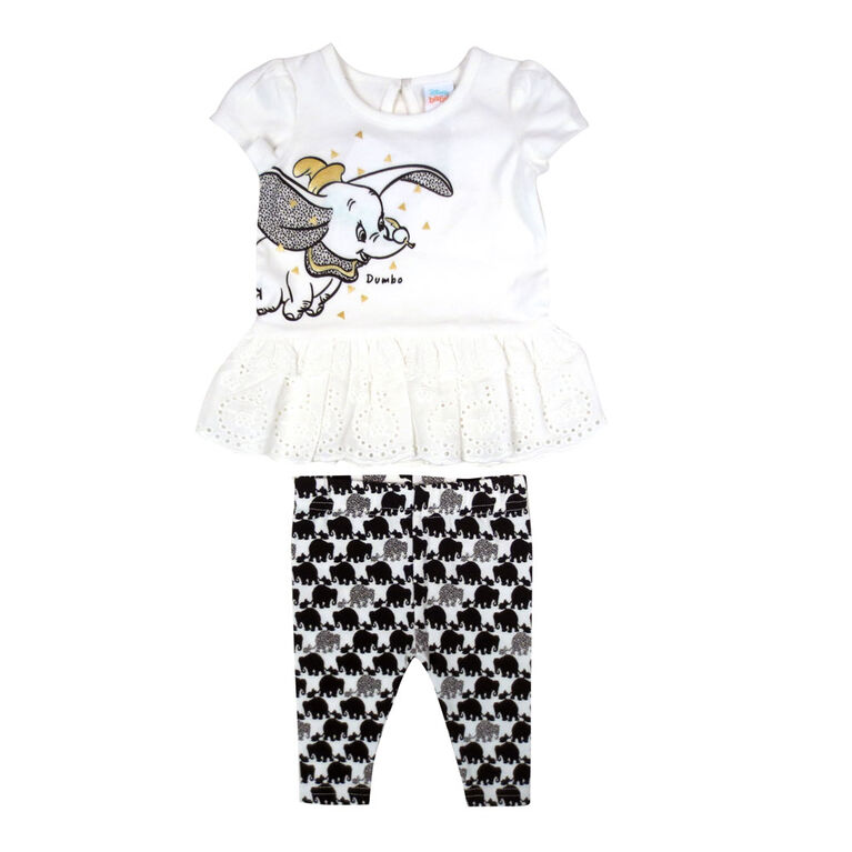 Disney Dumbo 2-Piece Legging set - White, 12 months