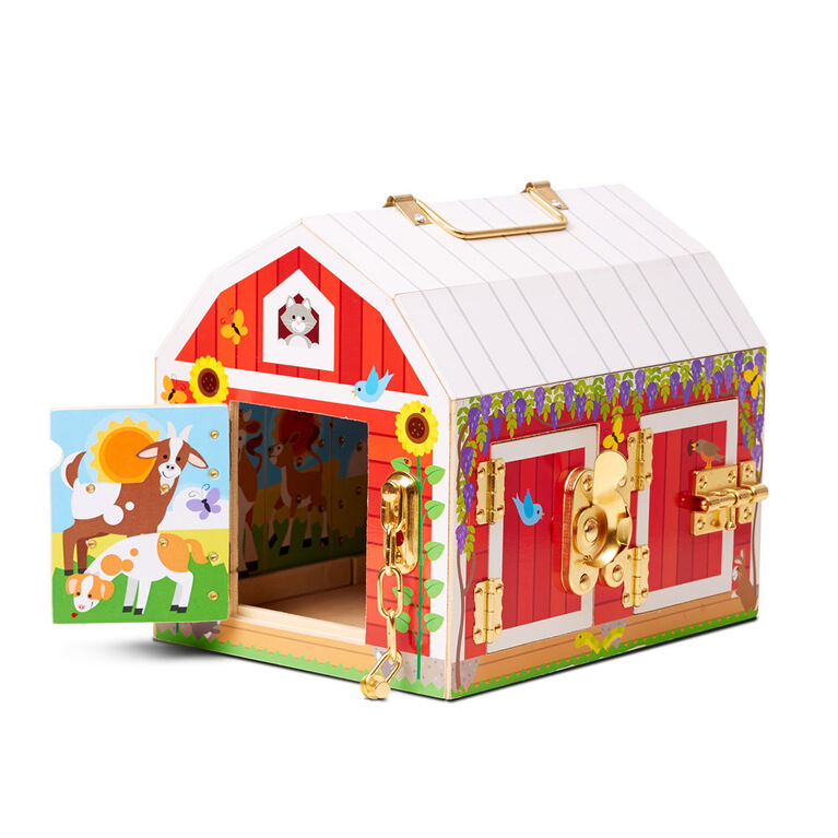 Melissa & Doug Verrous Grange en bois - les motifs peuvent varier