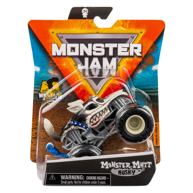 Monster Jam, Official Monster Mutt Husky Monster Truck, Die-Cast Vehicle, Ruff Crowd Series, 1:64 Scale