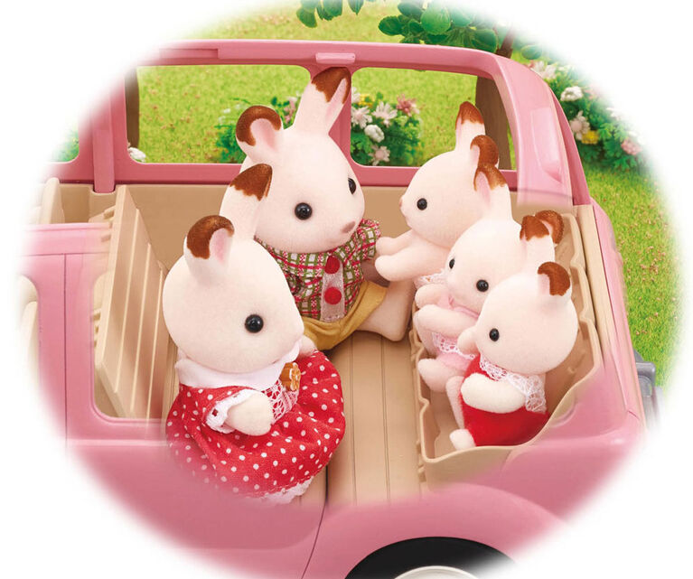 Minifourgonnette familiale de pique-nique Calico Critters, véhicule jouet pour poupées avec accessoires de pique-nique