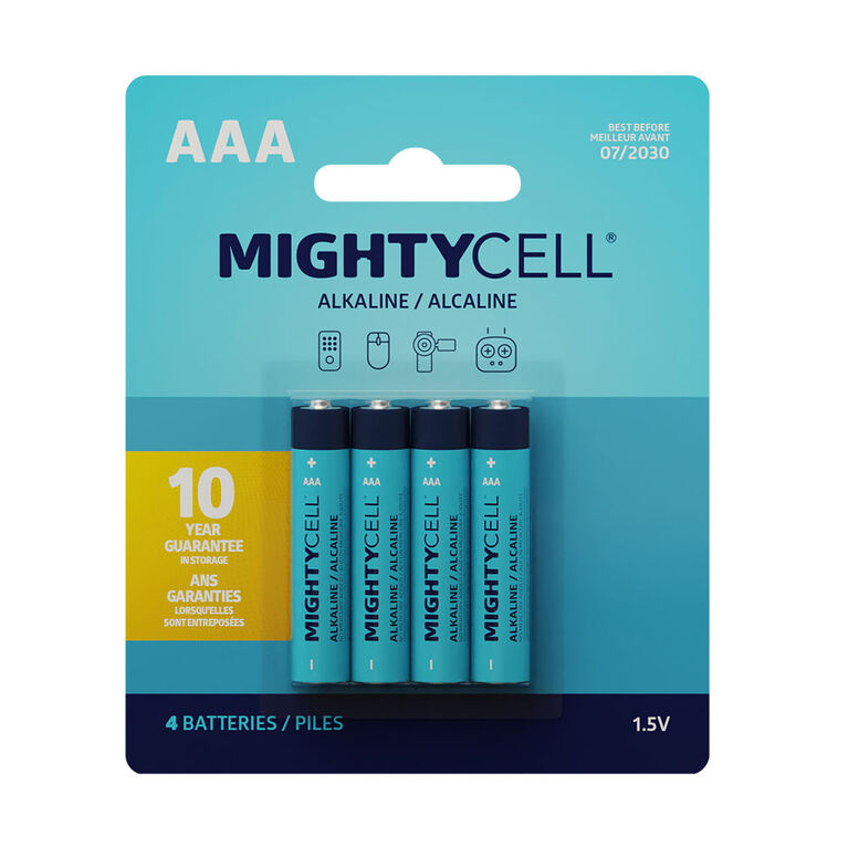 MightyCell 4 Pack AAA Alkaline Batteries