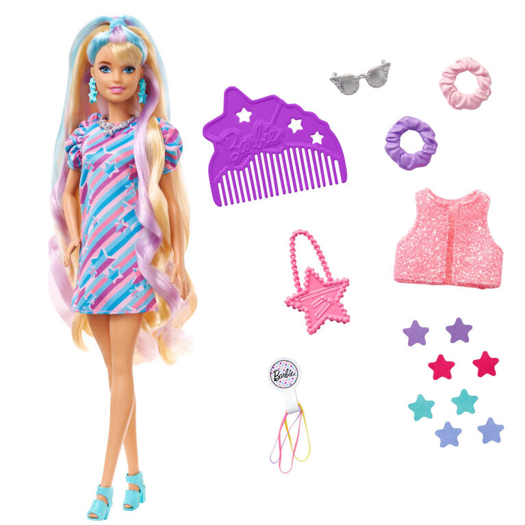 Barbie -Ultra Chevelure - Poupée à thème d'étoiles, cheveux 21,59cm