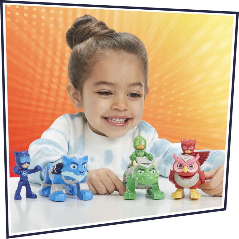 PJ Masks Animal Power Hero Animal Trio Preschool Toy, Figure and Vehicle Set