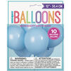 12" Latex Balloons, 10 pieces - Baby Blue