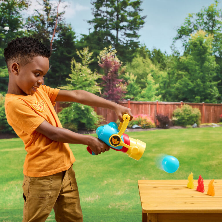 Disney Junior Firebuds, Kit d'entraînement de Bo, lance-projectiles avec 3 balles représentant de l'eau et 3 cibles