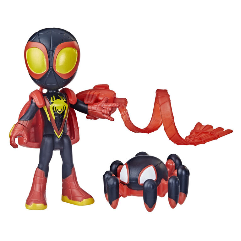 Marvel Spidey et ses Amis Extraordinaires Web-Spinners, figurine Miles Morales Spider-Man, accessoire à toile rotative