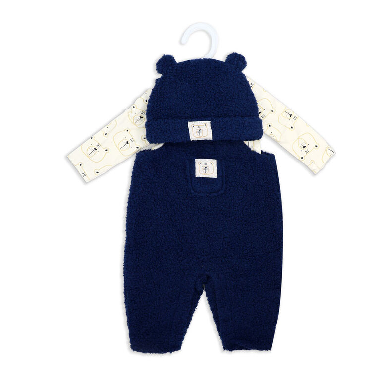 Baby Mode Ensemble de 3 chandails Sherpa : Ours bleu marine 24M