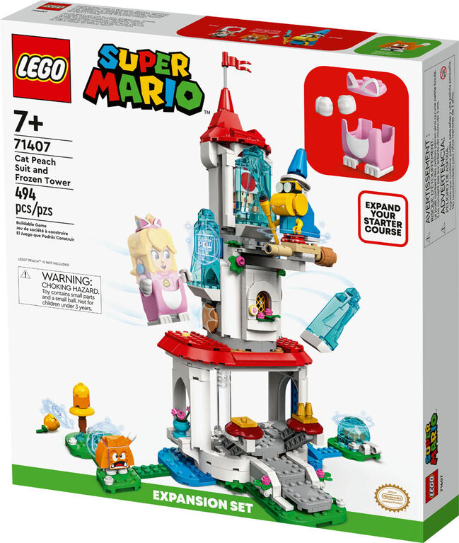 LEGO Super Mario Ensemble d'extension Le costume de Peach chat et la tour gelée 71407 (494 pièces)