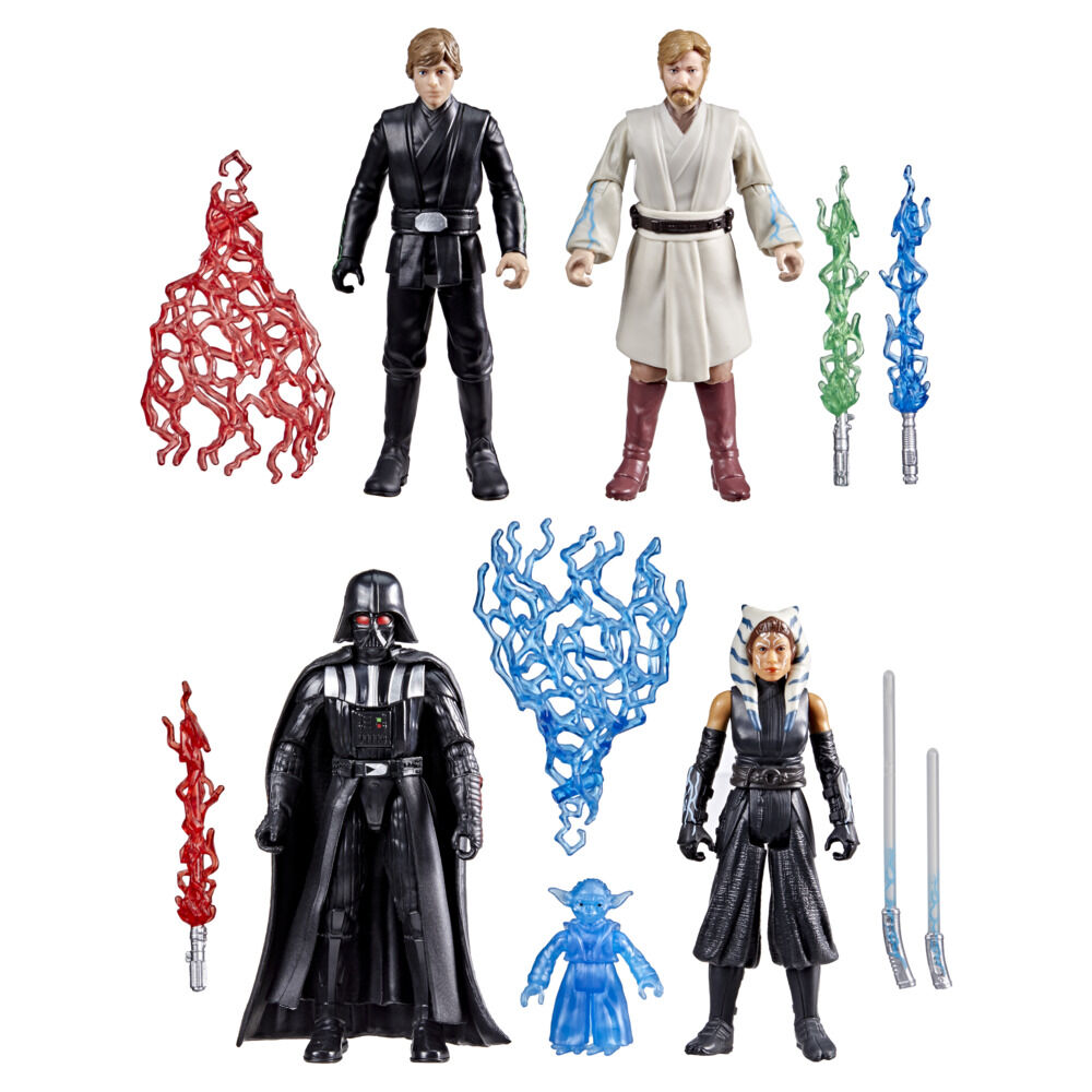 Star Wars Epic World of Action Pack Maîtres de la Force, 5 figurines à l'échelle 10 cm et 7 accessoires - Notre exclusivité