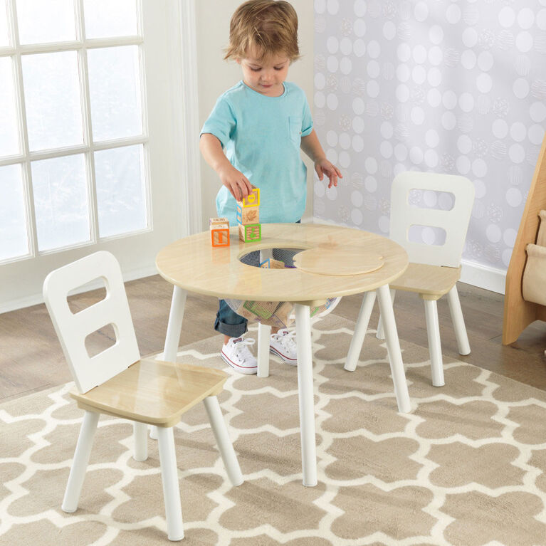 Round Storage Table 2 Chair Set, Toddler Table Chair Set Toys R Us