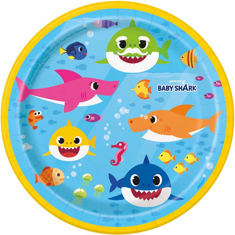 Baby Shark Assiettes 7po, 8un