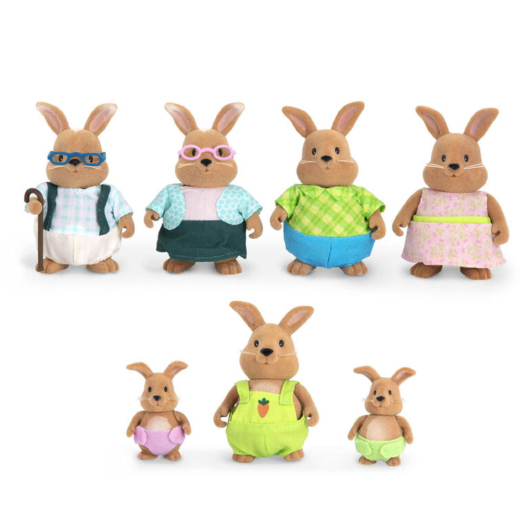 Cottonball Lapins, Li'l Woodzeez, Ensemble de petites figurines de lapins