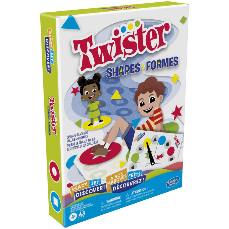 Ready Set Discover Twister Shapes Board Game With Playmat, Movement Game, Shapes and Color Matching for Preschoolers and Kids
