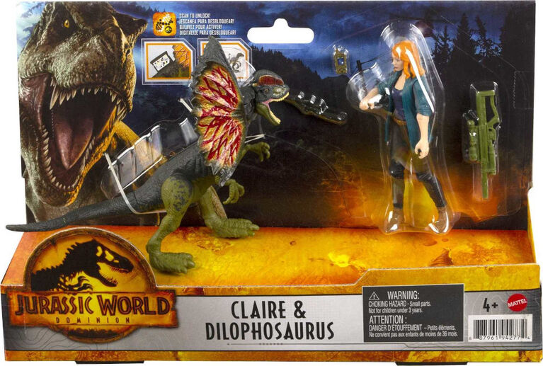 Jurassic World Human and Dino Pack Claire and Dilophosaurus