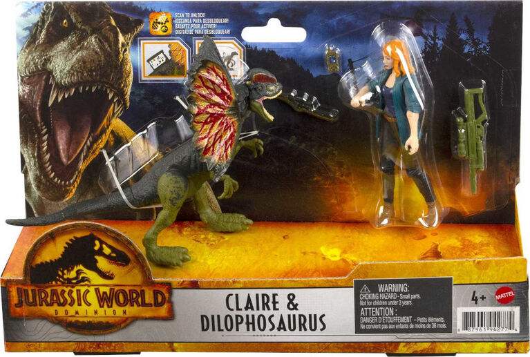 Jurassic World - Coffret Humain et Dino - Claire et Dilophosaure