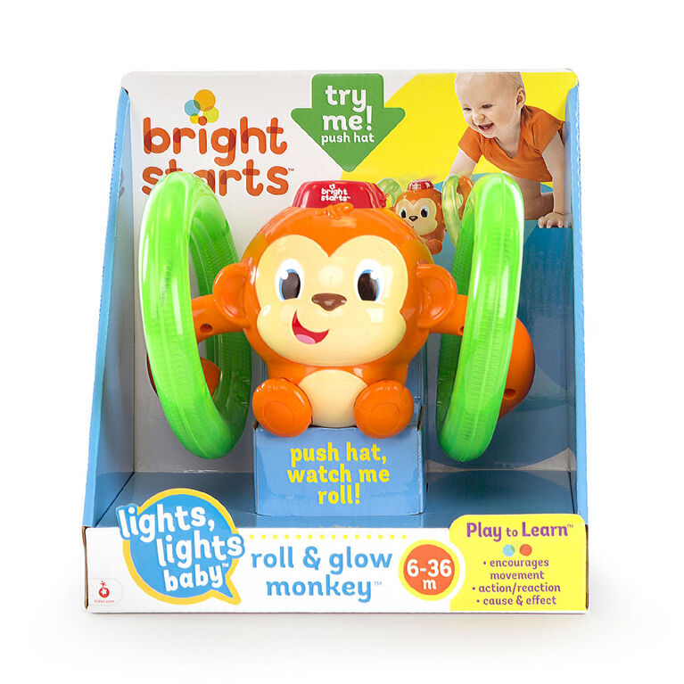 Bright Starts - Lights, Lights Baby Roll & Glow Monkey