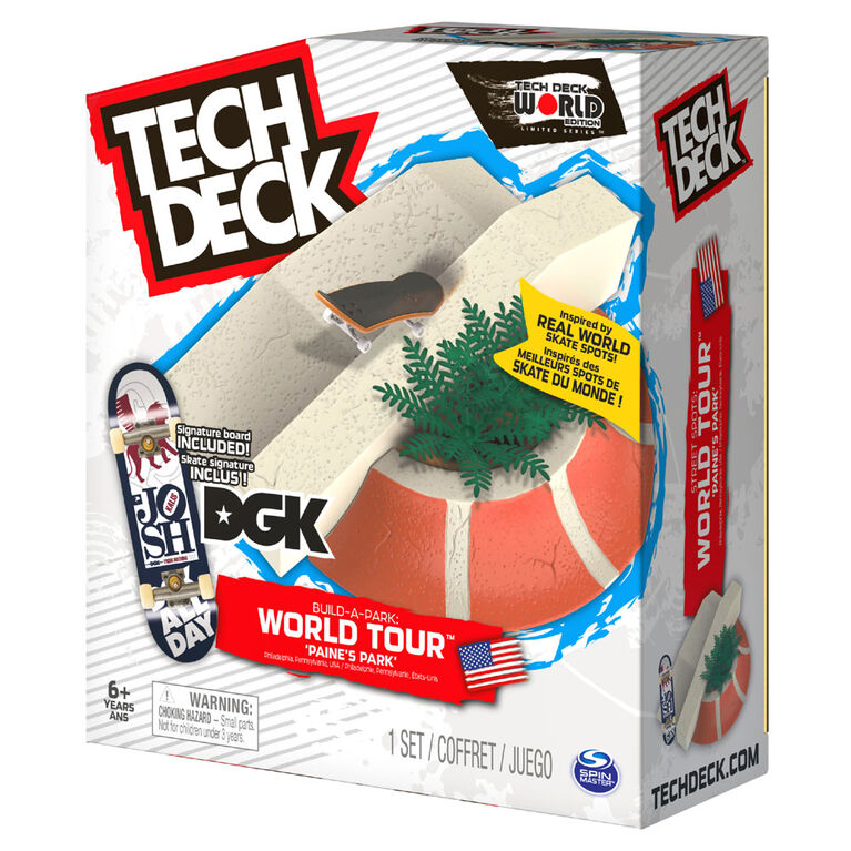 Tech Deck, Build-A-Park World Tour, Paine's Park, Ramp Set with Signature Fingerboard - English Edition